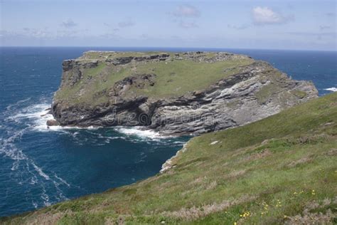 Tintagel Castle ruins stock photo. Image of stone, fort - 4739400