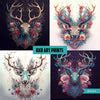 Deer antlers, deer head png, art prints, deer wall art, floral deer de ...