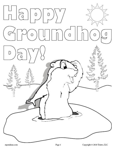 Groundhog Day 2024 Coloring Pages Christmas - Lora Sigrid