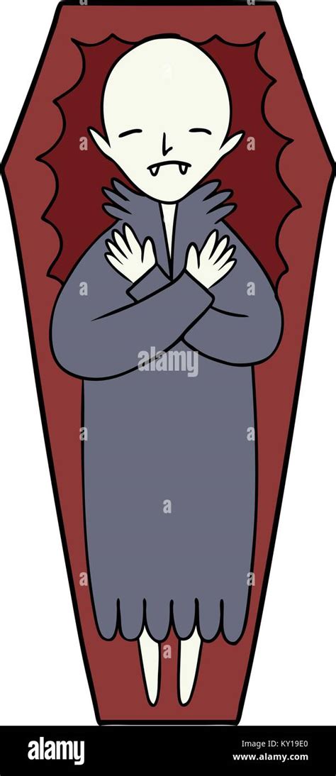 spooky cartoon vampire in coffin Stock Vector Image & Art - Alamy