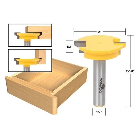 Joinery :: Joinery Sets :: 3Pc. Jointing Router Bit Set -Lock Miter, Glue Joint, Drawer Front ...