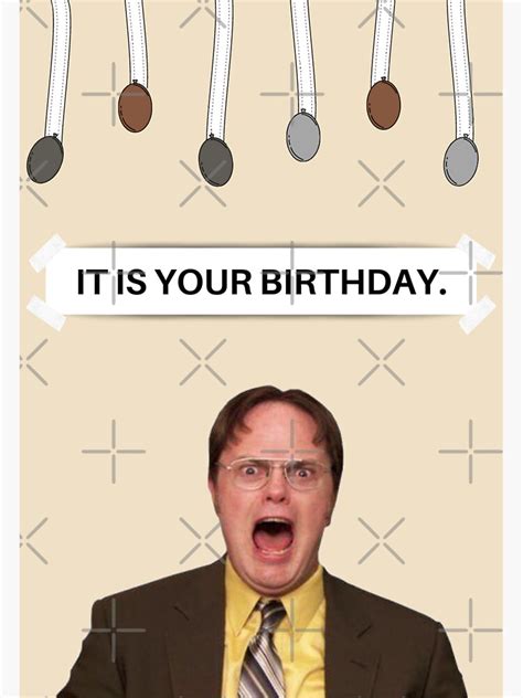 "Dwight Schrute Meme Birthday" Sticker by bubblytank | Redbubble