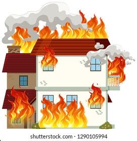 House On Fire Cartoon Image