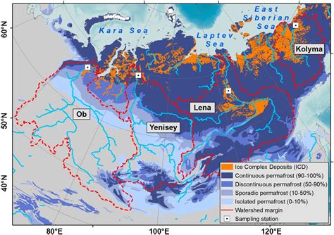 Rivers across the Siberian Arctic unearth the patterns of carbon release from thawing permafrost ...