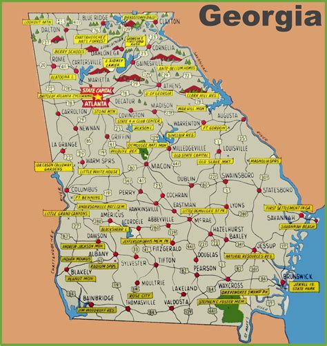 Georgia County Map with Cities Georgia State Maps Usa Maps Of Georgia ...
