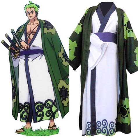 One Piece Roronoa Zoro Cosplay Costume Kimono Robe Full Suit | Lazada.co.th