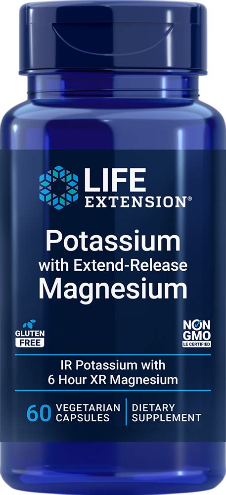 Potassium with Extend-Release Magnesium, 60 vegetarian capsules - Life ...