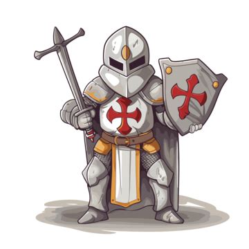 Crusader Clipart, Knights And Shields Vector Cartoon, Crusader, Clipart PNG and Vector with ...