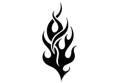 Small Black Tribal Flame Tattoo Stencil | Flame tattoos, Fire tattoo ...