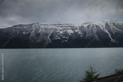 Rocky Mountains in Canada covered in early snow Stock Photo | Adobe Stock