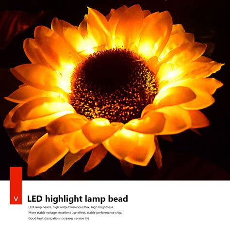 LED Sunflower Lawn Lamp Easy Installation Solar Landscape Lighting for Courtyard | eBay