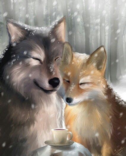 Anime Fox And Wolf Drawing