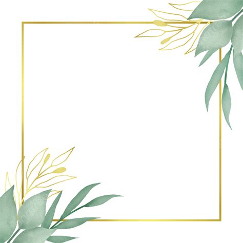 Greenery Watercolor Leaves Frame Border, Leaves, Watercolor, Leaf PNG Transparent Clipart Image ...