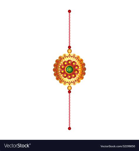 Raksha bandhan bracelet rakhi on white background Vector Image