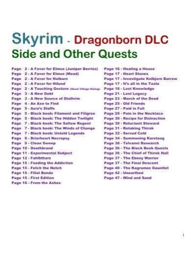 Skyrim - Dragonborn DLC Side and Other Quests