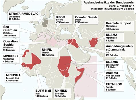 Map of the foreign military deployments of the German Bundeswehr, 2017. : r/europe