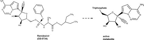 Chemical structures of Remdesivir in its prodrug and active forms ...