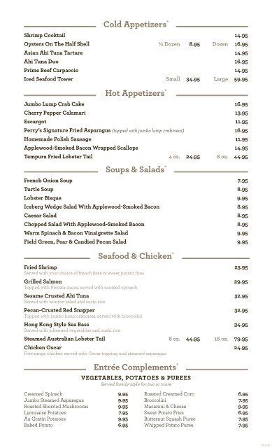 Printable Menu - Perry's Steakhouse & Grille