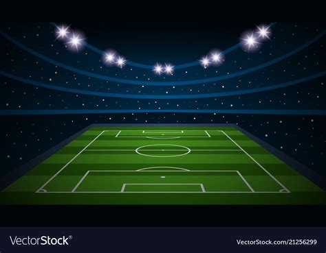 Empty football field arenal stadium Royalty Free Vector