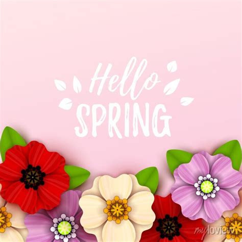 Colorful spring background with beautiful flowers. vector illustration ...