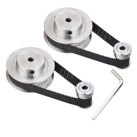 Buy 2pcs Aluminum 5mm Bore 2GT Pulley 60 Tooth + 2pcs GT2 20T Timing ...