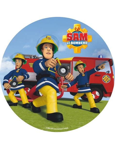 Papel de azúcar Sam el Bombero para decorar tartas