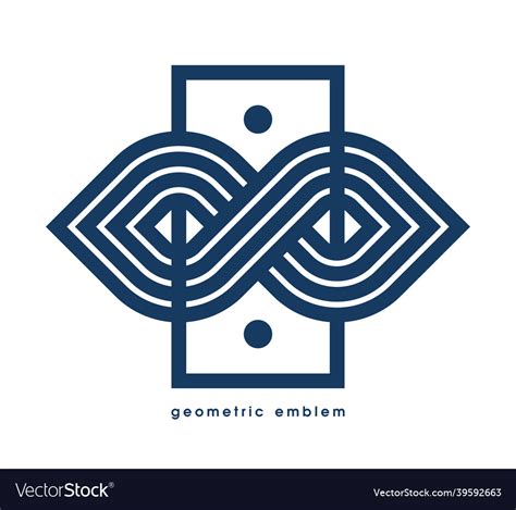 Abstract geometric infinity shaped logo isolated Vector Image