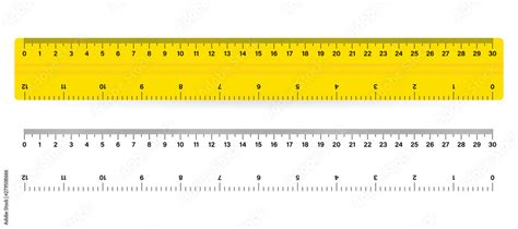 30cm Measure Tape ruler school metric measurement. Metric ruler. Stock ...