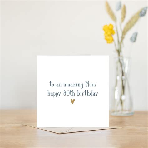 80th Birthday Card for Mum 80th Birthday Personalised 80th - Etsy