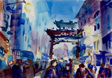 Evening in Chinatown - Cora Martin Art