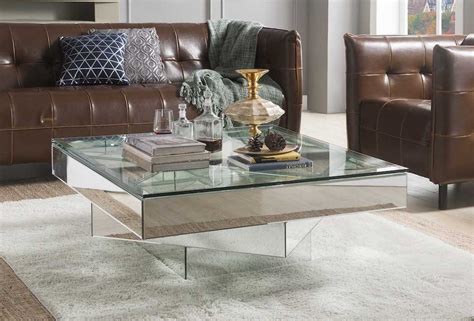 Meria Contemporary Mirrored Tables | KFROOMS | Home Mirrored Modern Coffee Table