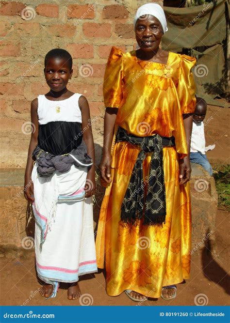 Elderly African Woman Grandmother in Traditional Ugandan Dress, Uganda ...