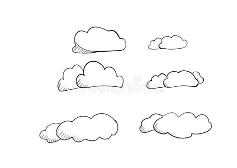 Cloud Doodle Icon Vector Hand Drawing Stock Vector - Illustration of ...