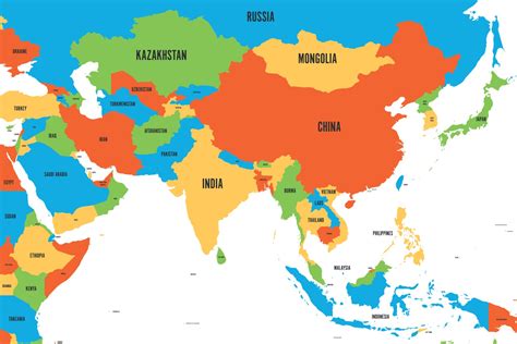 Asia Map Printable