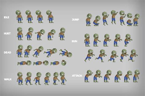 Free 2D Game Zombie Character on Behance