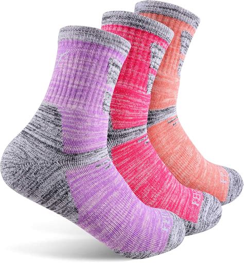 Amazon.com: Women's Hiking Walking Socks, FEIDEER Outdoor Recreation Socks Wicking Cushion Crew ...