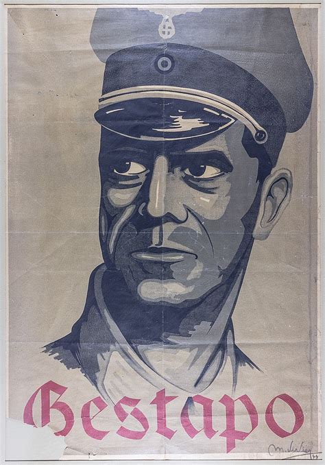 Lot - POST-WAR "GESTAPO" POSTER