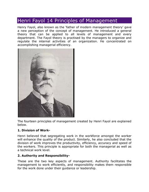 Henri Fayol 14 Principles of Management - Henri Fayol 14 Principles of ...