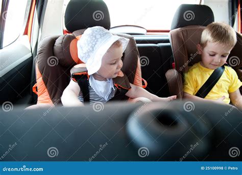 Children travelling in car stock photo. Image of childhood - 25100998