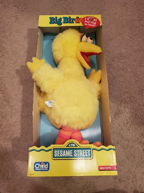 Sesame Street Big Bird Plush 21" In Box Broken Pull String 1992 Child ...