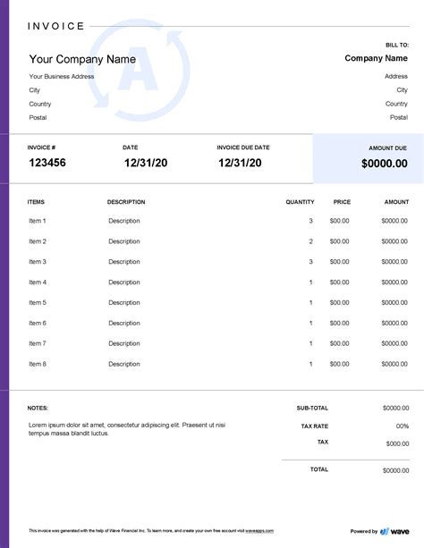 Translation Invoice Template - Free Download