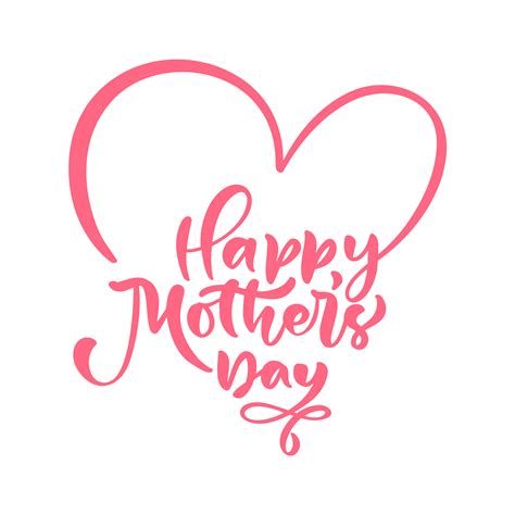 Happy Mother's day text. Hand written ink calligraphy lettering love. Greeting isolated Vector ...