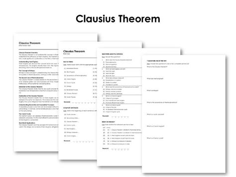 Clausius Theorem | Teaching Resources