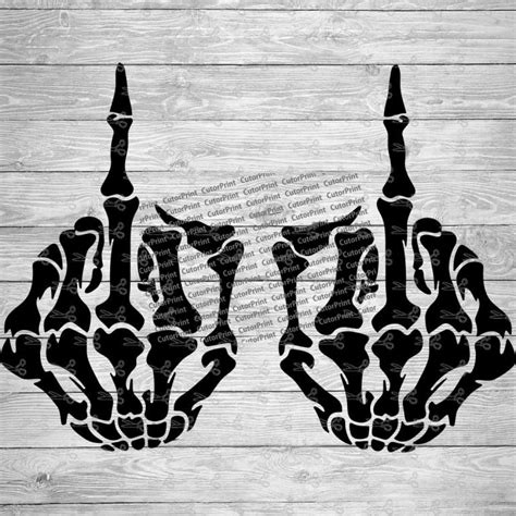 Double Skeleton Middle Fingers SVG,EPS & PNG Files | Digital Download ...