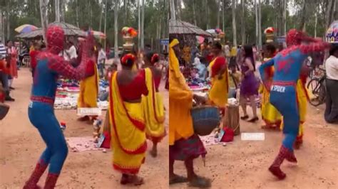 Viral Video: Spider-Man dancing to folk tunes in West Bengal market is ...