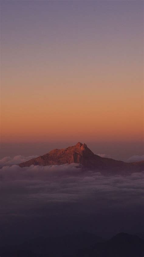 Mountain, peak, clouds, dawn, sky, 720x1280 wallpaper | Iphone ...