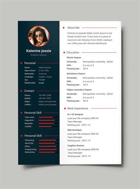 Architecture Resume Template Psd | Resume for You