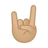 🤘🏼 Sign of the Horns Emoji with Medium-Light Skin Tone Meaning