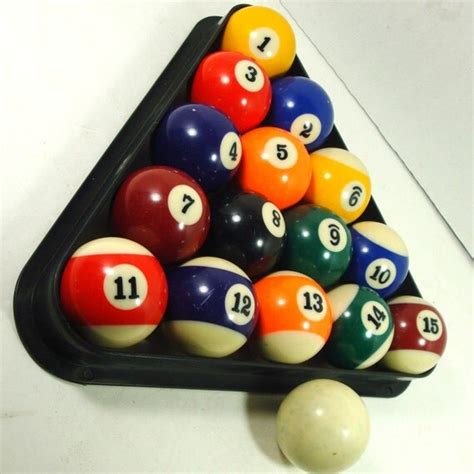 VINTAGE Pool Balls and Triangle Set Billiards Set Up..1980s