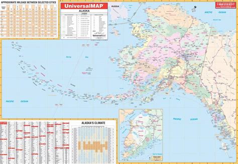 Alaska Map | Wall maps, Map, Mileage chart